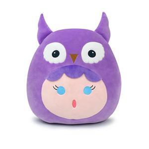 Unisex Purple Owl Kawaii Plush Stuffed Animal Soft Hugging Pillow Decoration and Gift for Girls and Boys PP Cotton Filling