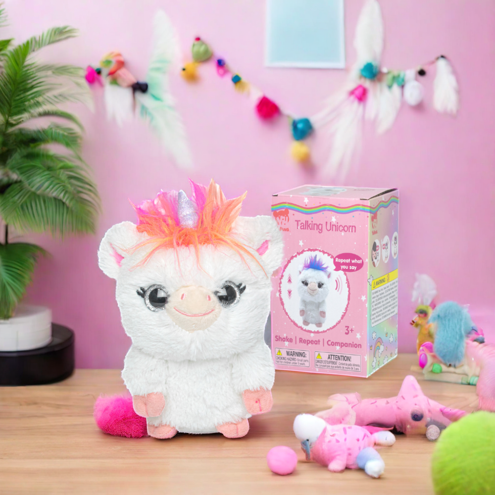 Children's favorite talking pink small-sized unicorn electric plush toy filled with plush toys