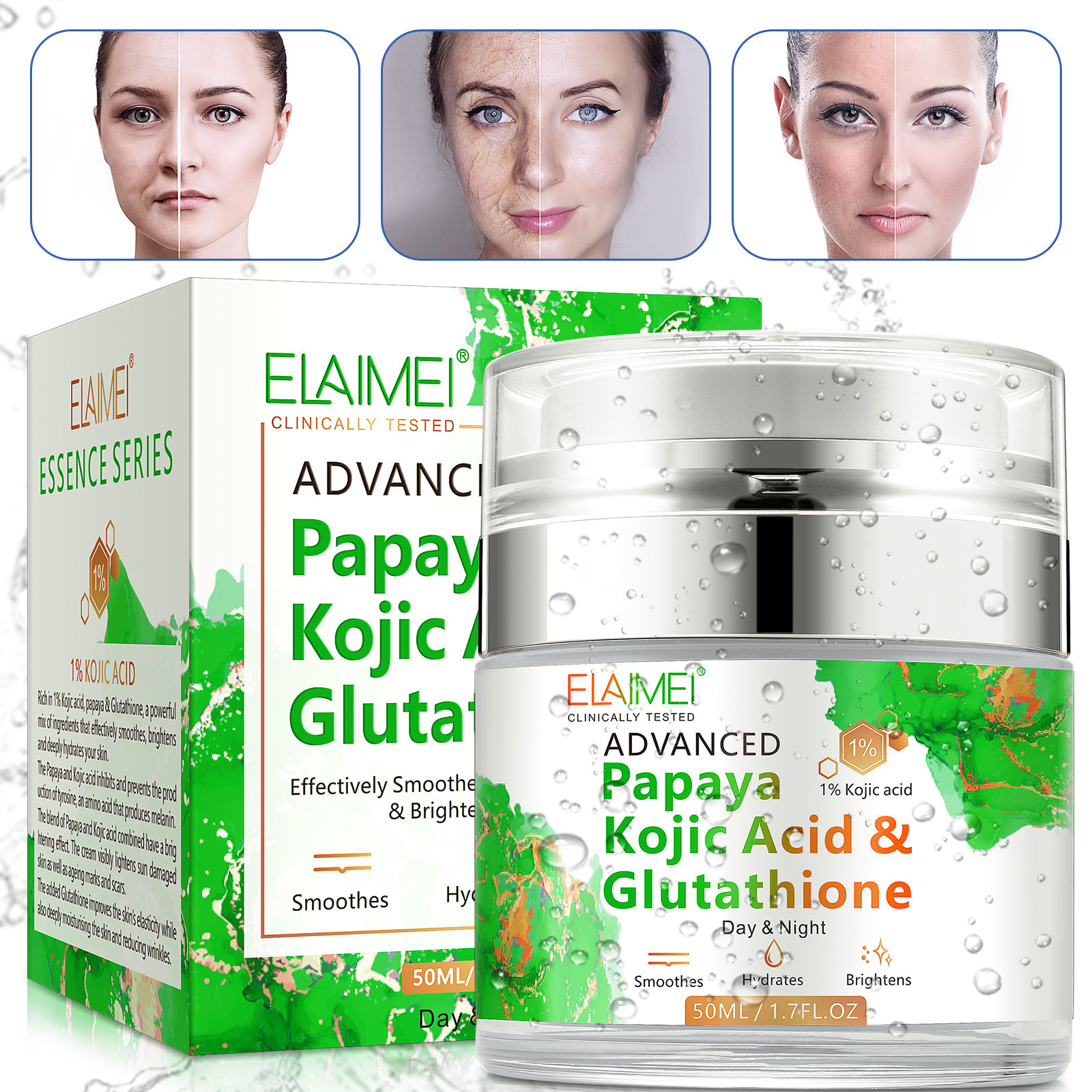 OEM papaya kojic acid cream glutathione cream moisturizing moisturizing anti-wrinkle nourishing repair fine lines br