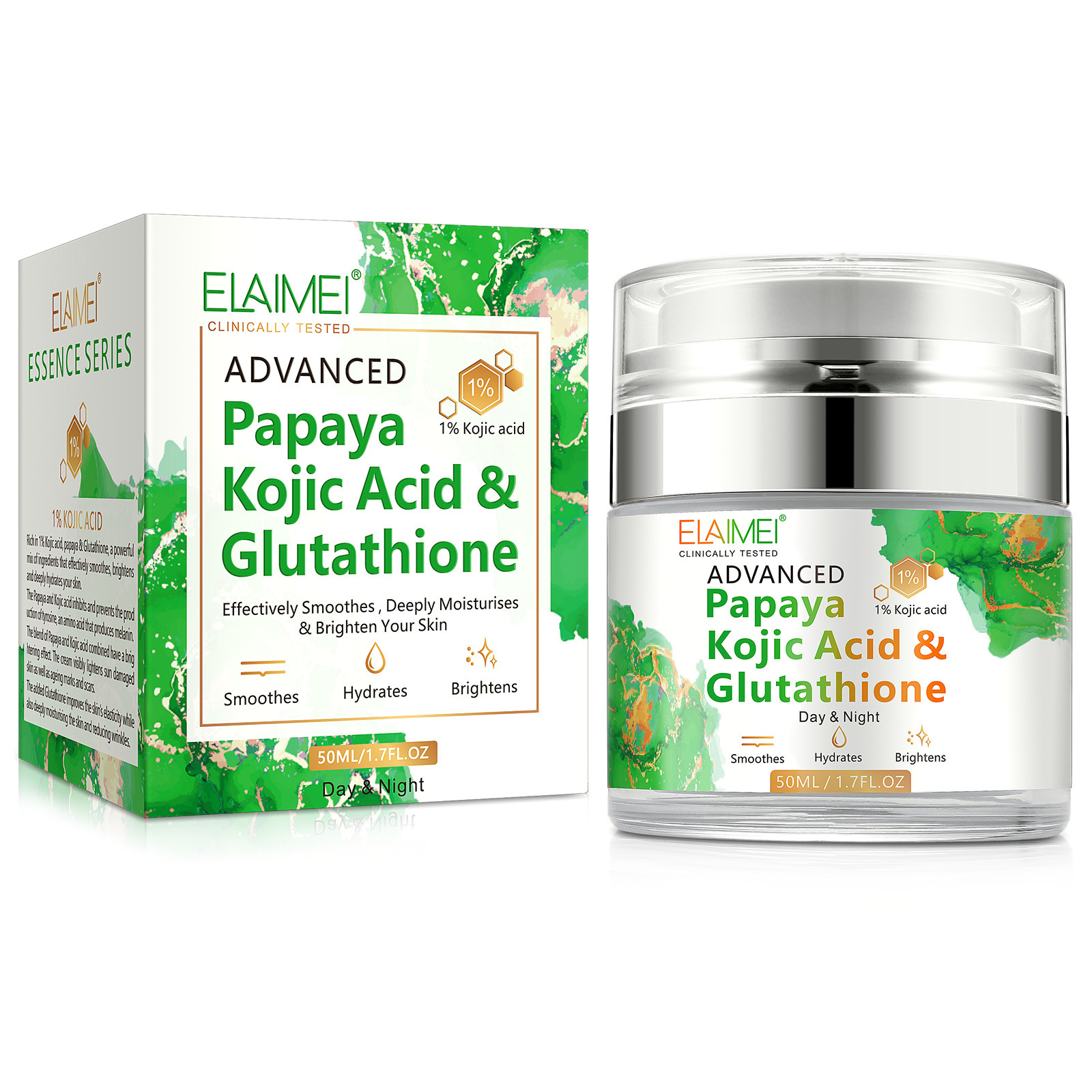 ELAIMEI cross-border papaya kojic acid cream glutathione cream moisturizing moisturizing wrinkle nourishing repair fine lines br