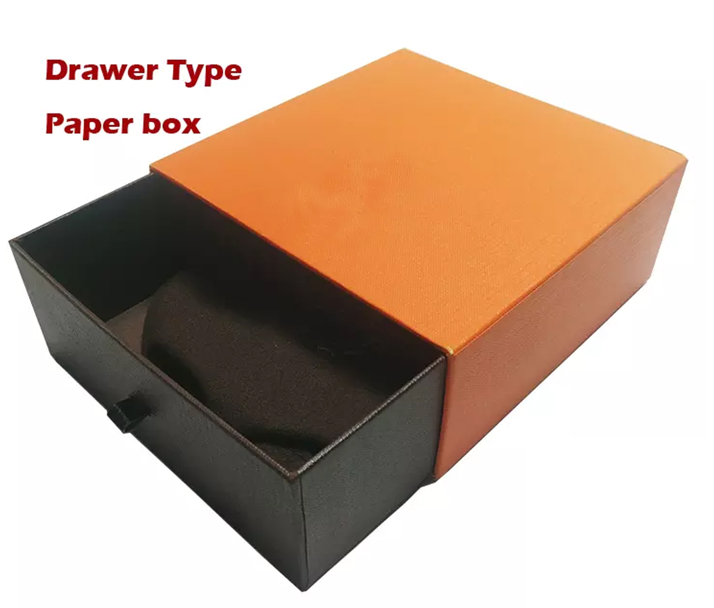 2023 Fancy OEM logo Orange rigid type gift slide drawer cardboard box packaging