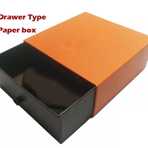 2023 Fancy OEM logo Orange rigid type gift slide drawer cardboard box packaging