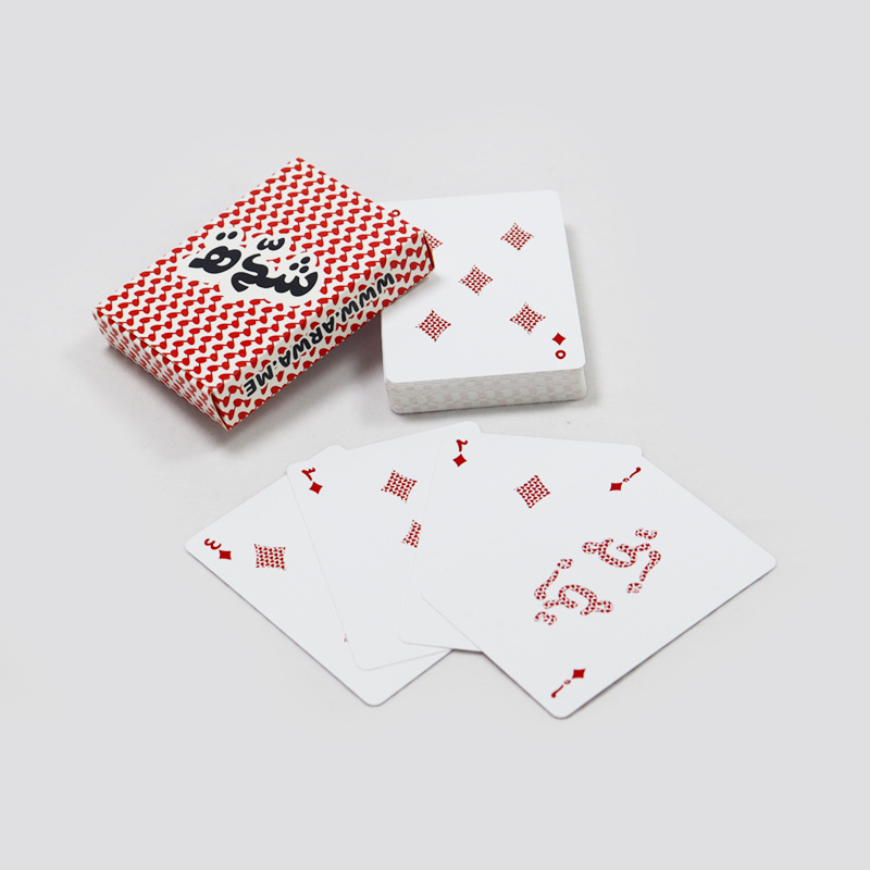 Custom logo printed plastic caoted poker baloot game 100% waterproof washable casino plastic playing game cards manufacturer