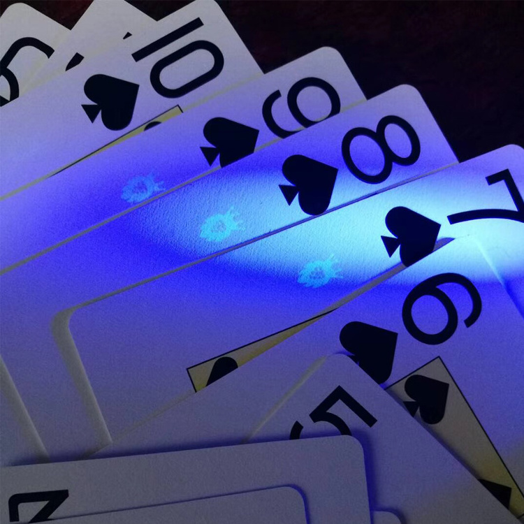 manufacturer high quality anti cheating poker cards deck printed glow in the dark playing cards custom best casino playing card