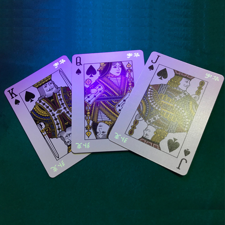 manufacturer high quality anti cheating poker cards deck printed glow in the dark playing cards custom best casino playing card