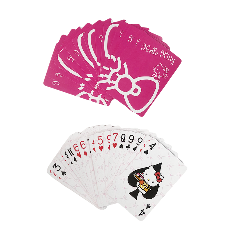 custom printed high quality anime cute pink playing cards customized classical cartoon eco friendly Paper playing card