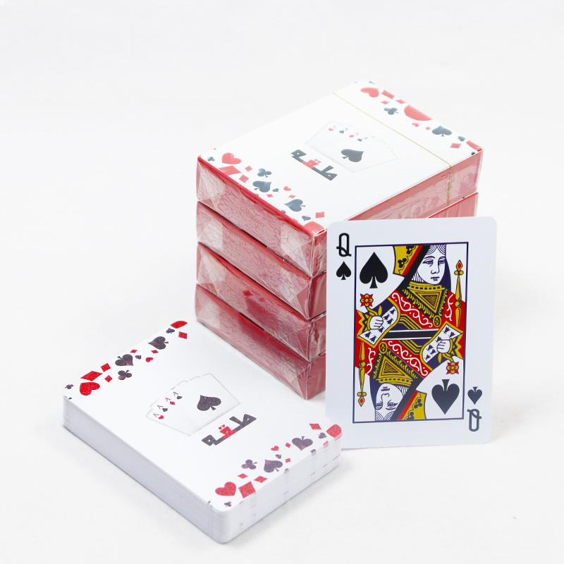 printed high quality 100% pvc costom poker cards factory printing waterproof plastic playing cards box with shrink wrap