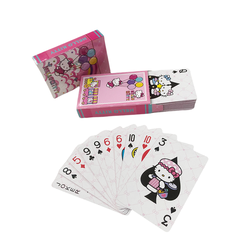 custom printed high quality anime cute pink playing cards customized classical cartoon eco friendly Paper playing card