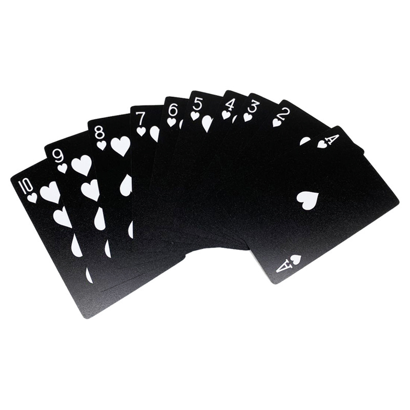 custom printing high quality black plastic pvc anti break playing cards color printing hot selling anti break poker playing card