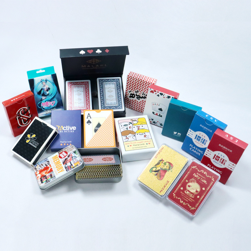 Top quality custom 100% waterproof 100 plastic cards cmyk printing plastic playing cards deck with box