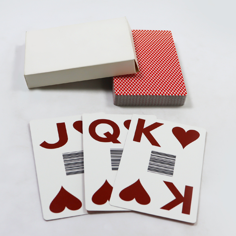 Custom print red classical 100% waterproof poker playing cards design printing plastic jumbo barcode playing card