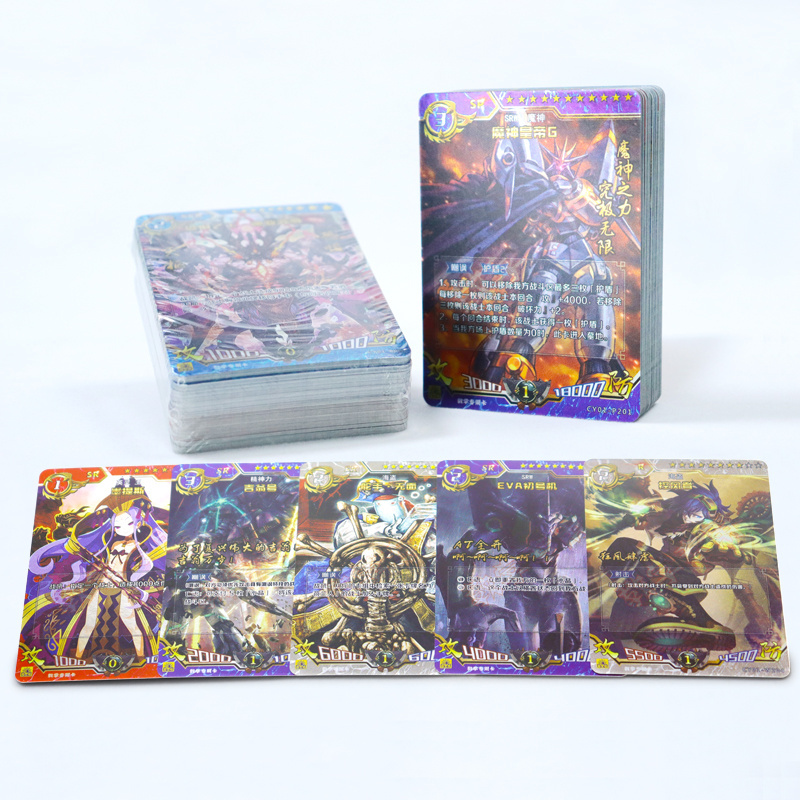 Japanese cartoon character holographic card custom gold game cards high quality paper card game for kids