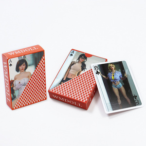 custom sexy girl playing cards custom four color poker cards manufacturer OEM couple rubble doll playing card with paper box