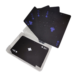 custom printing high quality black plastic pvc anti break playing cards color printing hot selling anti break poker playing card