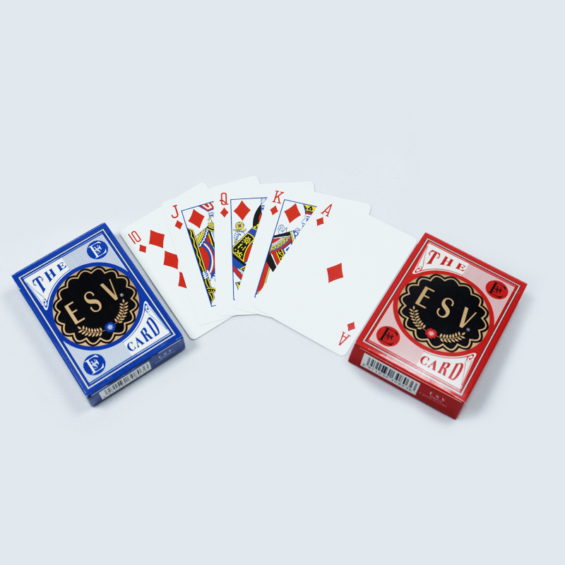 Customized 310g Germany black core paper matt black and blue playing cards entertainment wholesale high quality playing cards