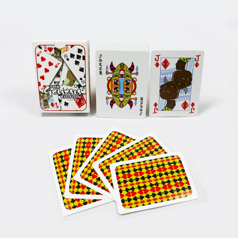 Manufacturer OEM logo print matt playing cards custom paper casino poker playing cards with tuck box