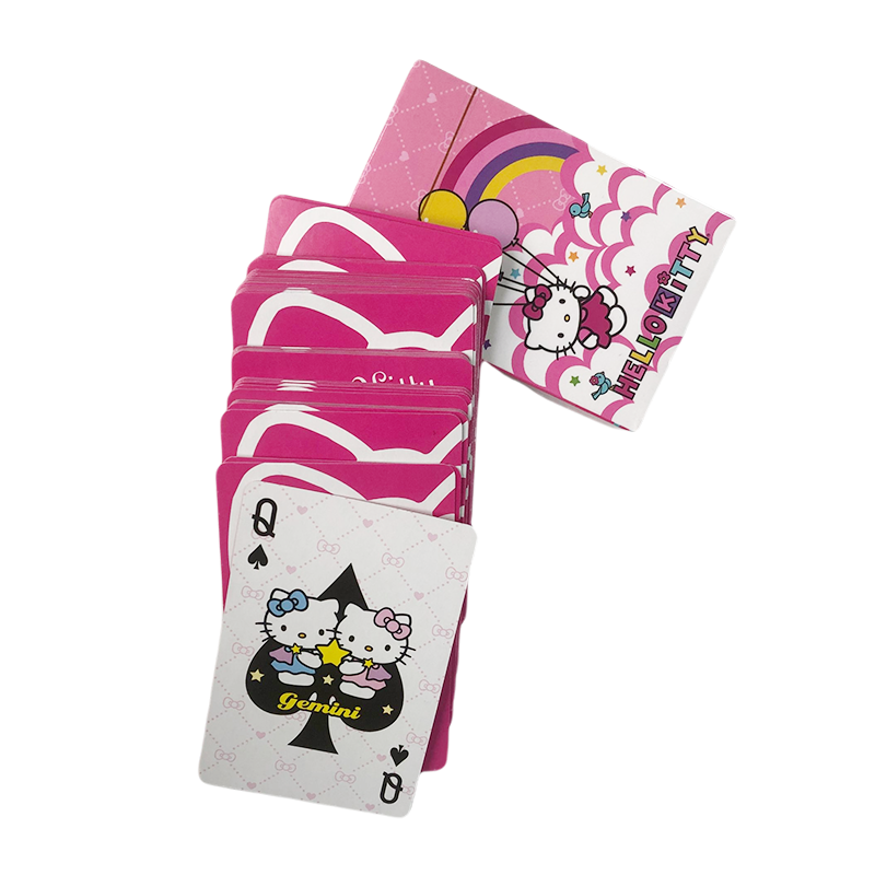 custom printed high quality anime cute pink playing cards customized classical cartoon eco friendly Paper playing card