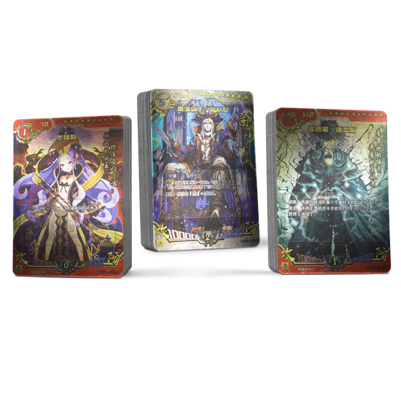 Japanese cartoon character holographic card custom gold game cards high quality paper card game for kids