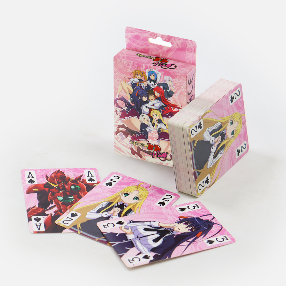 Custom printed Japanese anime girls lovely style playing cards printing design high quality playing card for supermarket sale