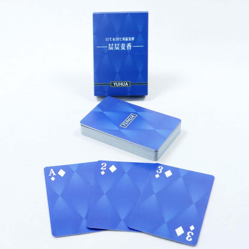 Customized Cool Blue Paper Durable Playing Cards Manufacturer Printing Beautiful Advertising Poker Cards Deck