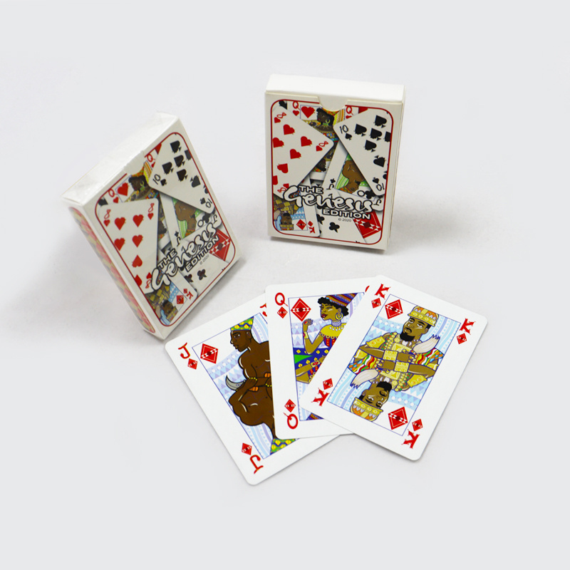 Manufacturer OEM logo print matt playing cards custom paper casino poker playing cards with tuck box