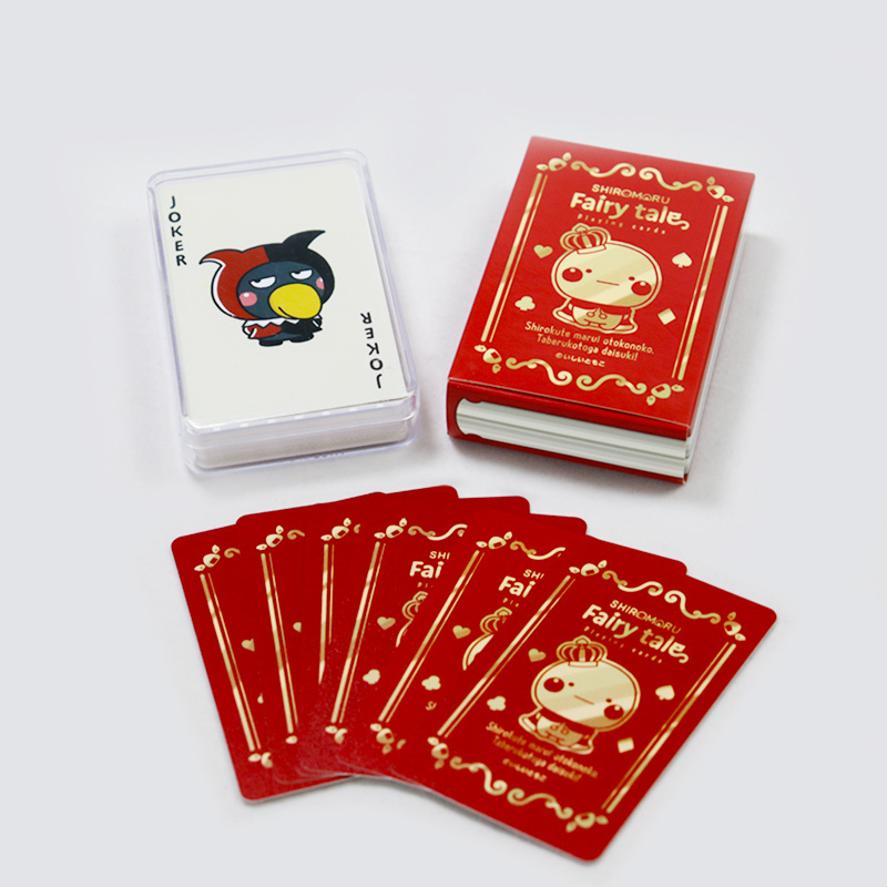 custom design 100% plastic waterproof festive playing card poker with transparent box print cartoon cute 54 playing cards set