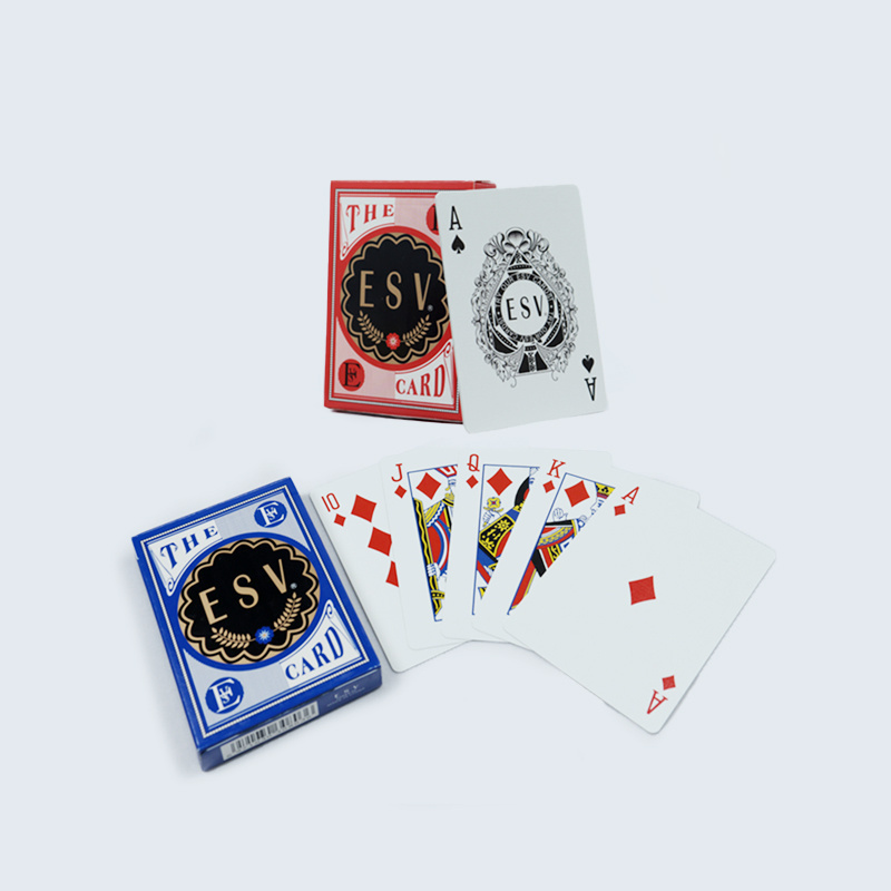 Customized 310g Germany black core paper matt black and blue playing cards entertainment wholesale high quality playing cards