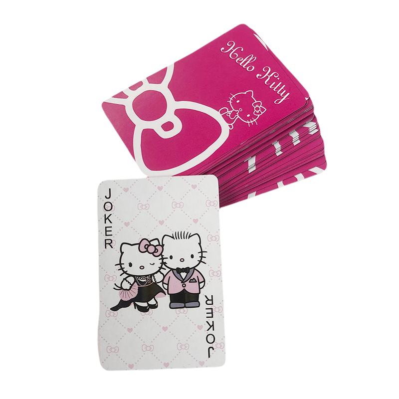 custom printed high quality anime cute pink playing cards customized classical cartoon eco friendly Paper playing card