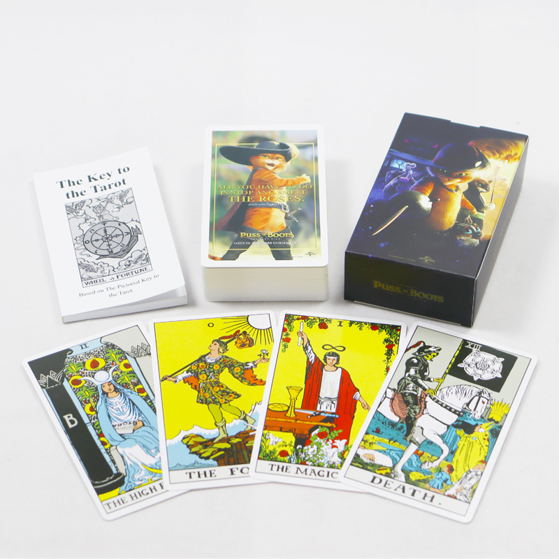 Printing High Quality And Full Color Classics divination tarot cards Custom Cat Tarot Cards With guidebook