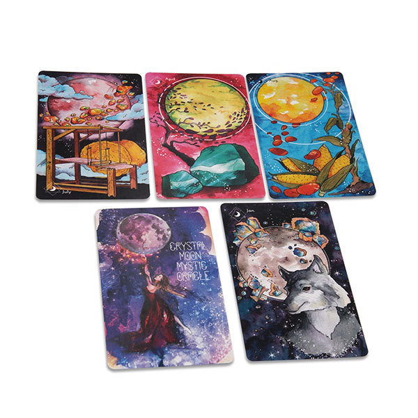 custom pvc plastic rose pink tarot cards playing card game cards deck custom printed logo