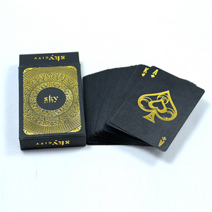 Customized gold stamping black paper poker cards deck personality cool gold foil playing card high quality paper card