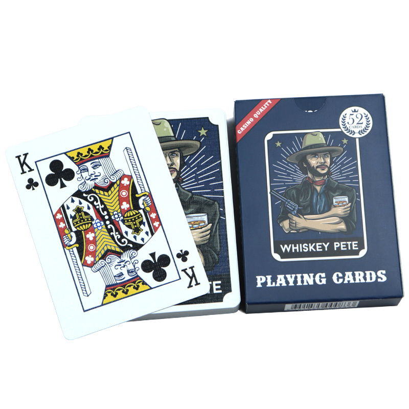 Custom Cool Cowboy Playing Cards Front and Back Printed Factory Design Games Poker Cards Germany Black Core Paper with box