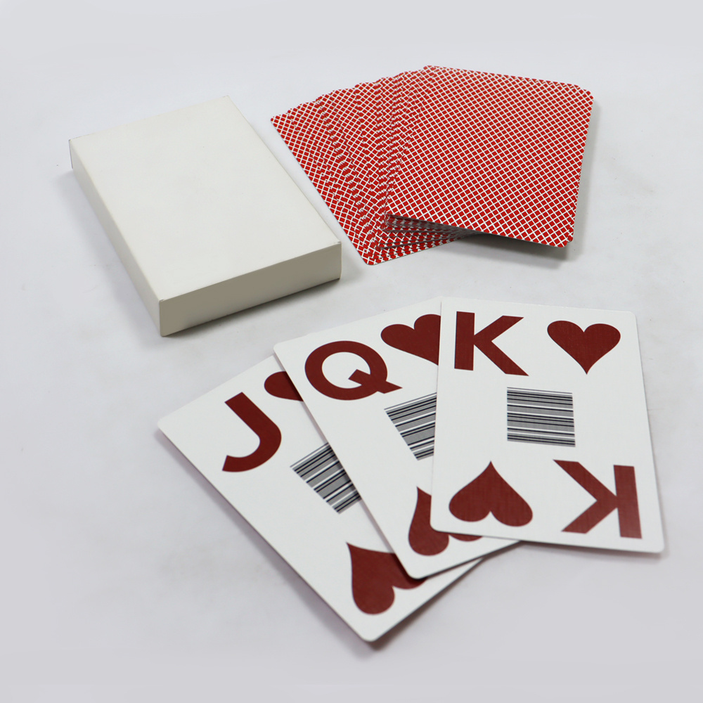 Custom print red classical 100% waterproof poker playing cards design printing plastic jumbo barcode playing card