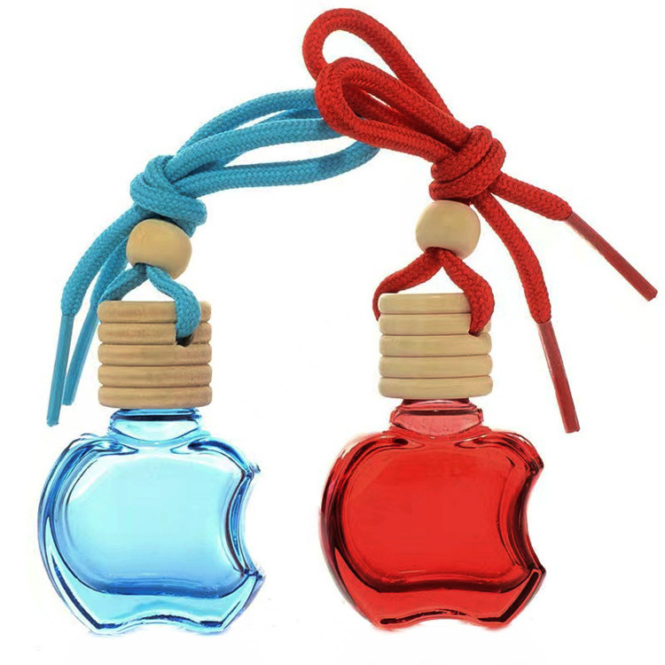 Wholesale 10ml air freshener aroma diffuser bottle car hanging glass perfume oil bottle with pendant