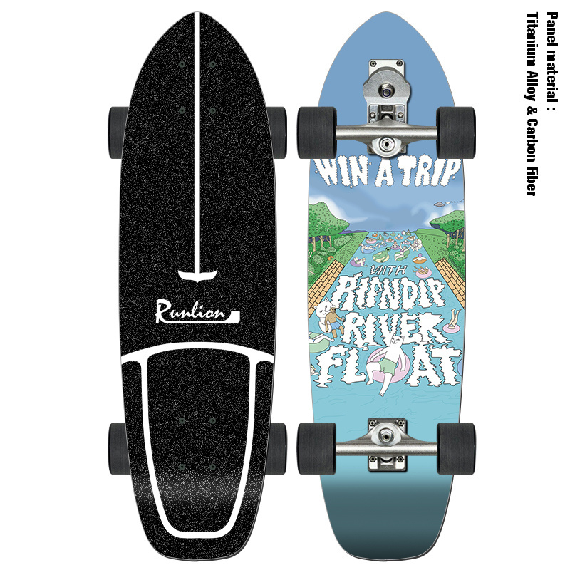 Surf Skate S7 7 Ply Maple Wooden Land Carver Surfskate skateboard Runlion