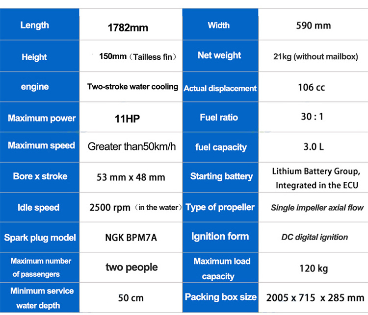 Surfboard Gas powered surfboard Motorized Jet board 12kw Gasoline Surfboard