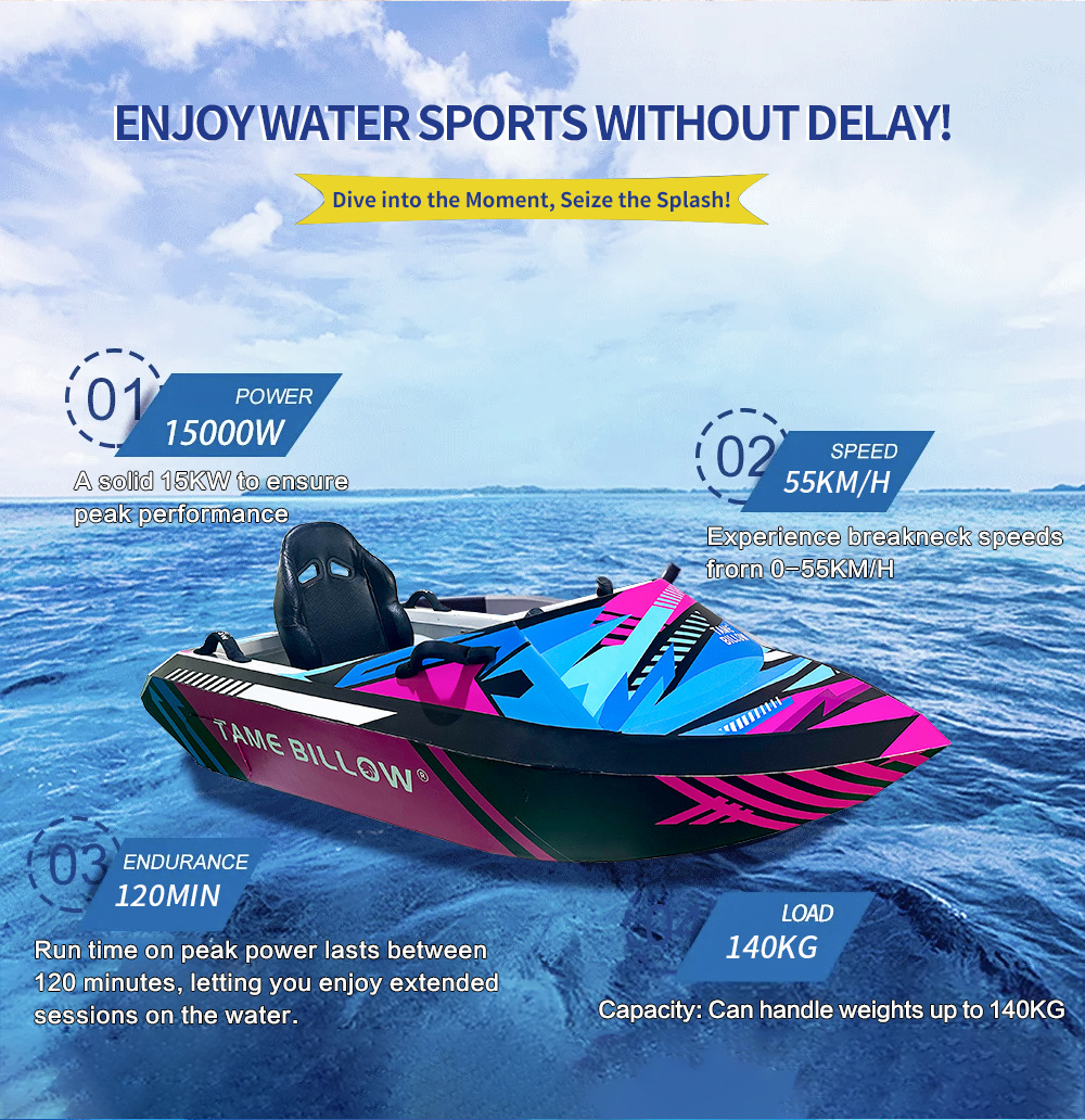 TAME  BILLOW New Water Sports Fiberglass Small Boat Electric Jet kart boat Luxury Yacht Boats