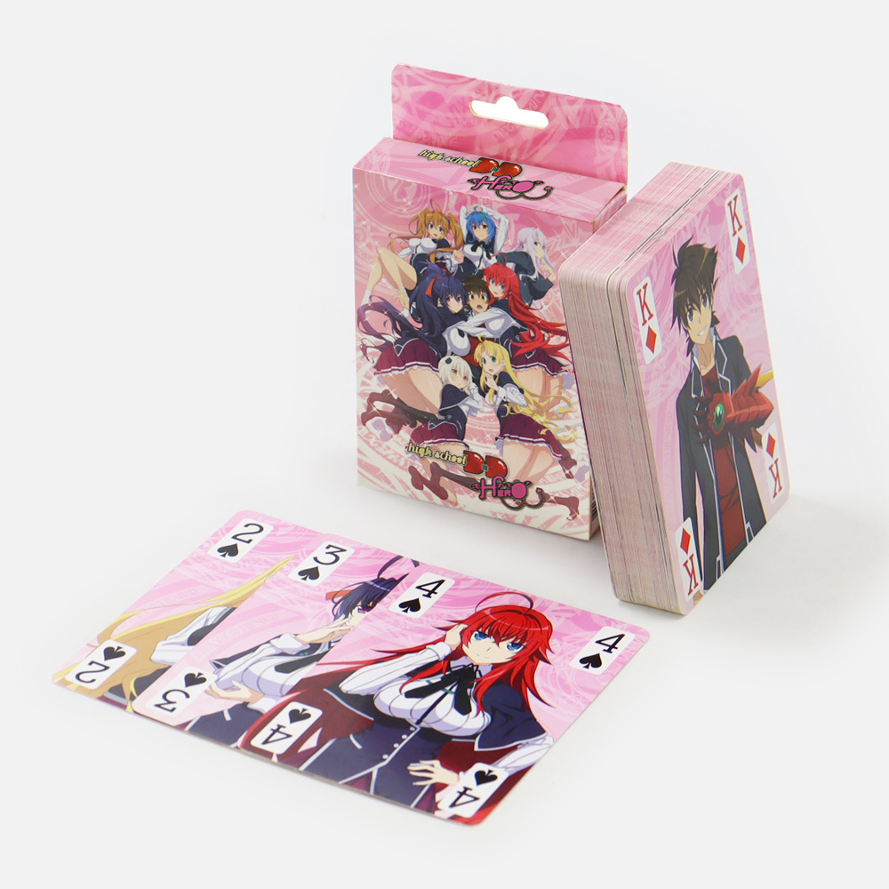 Manufacturer custom pink size mecha game playing card printing popular cartoon anime characters girl playing cards