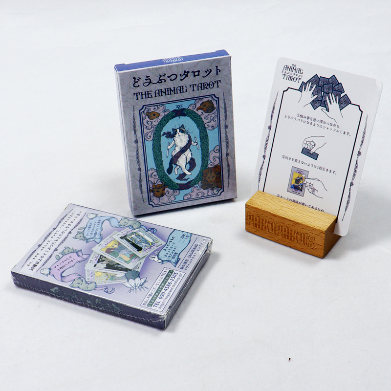 Factory printed Japanese Language spirit animals tarot cards with instruction card custom printed tarot card for beginners