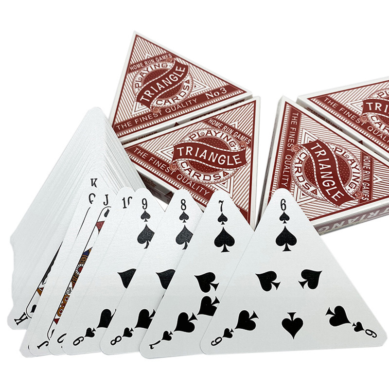 Customized shape triangle printing poker luxury playing cards in bulk customized playing cards poker