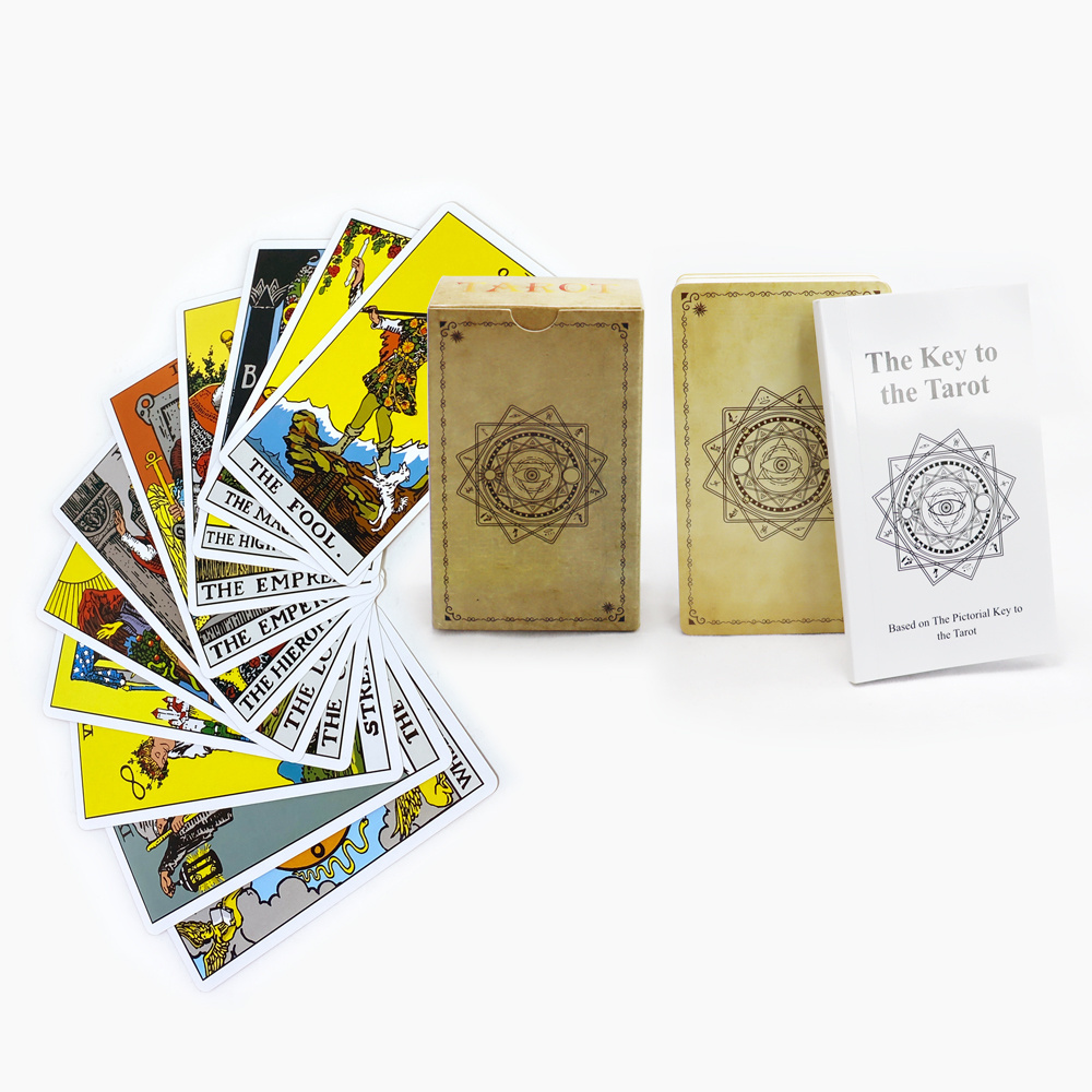 Custom logo design cartas de tarot cards in bulk manufacturing printing classic tarot card oracle deck with box