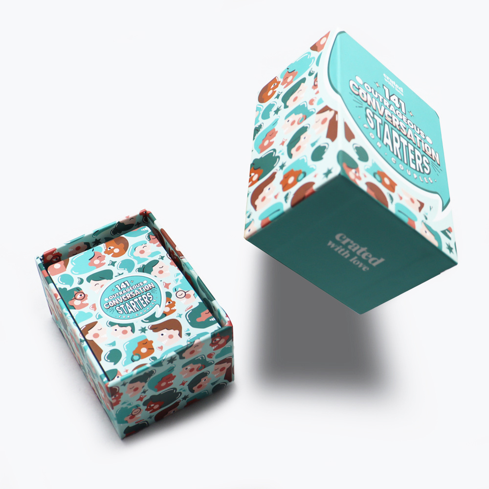 custom printed 141 deck green couples question card game customized make couples night conversation game cards