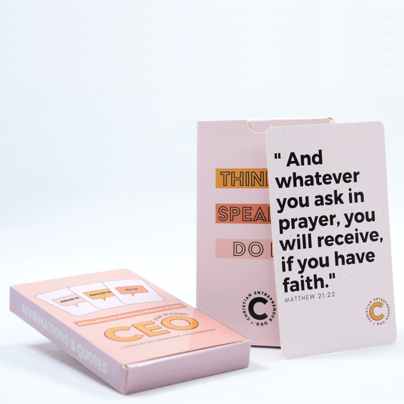 customized printed positive affirmation cards deck for women printing inspirational 365 day positive self affirmation card