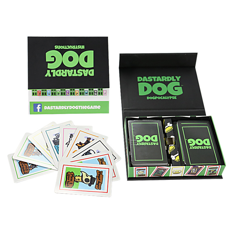 Original Funny Dog Instructions Card Game Custom Manufacturer Family Game Cards With Magnetic Box