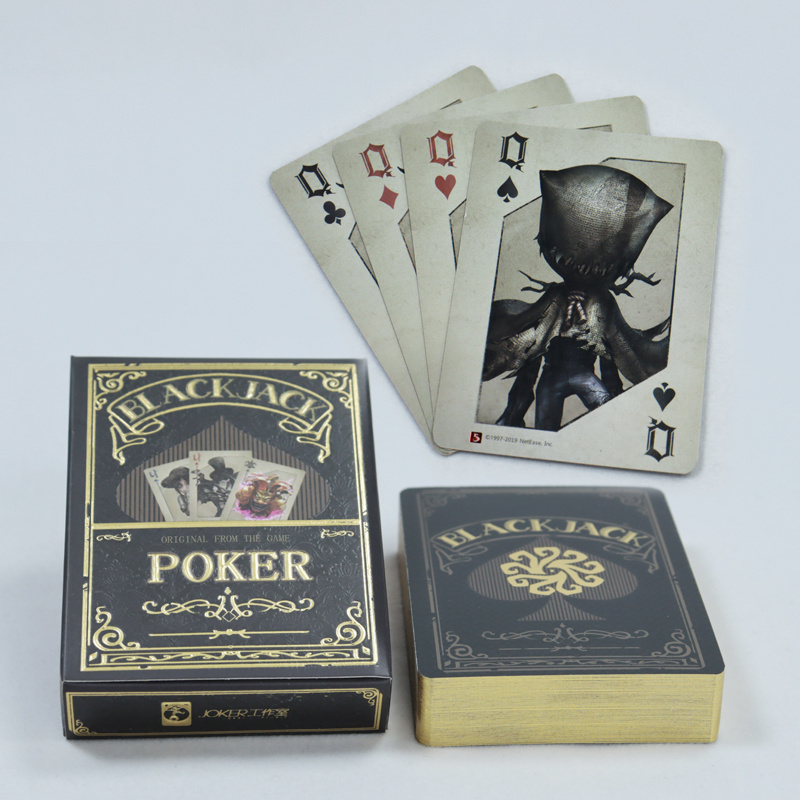 customised printed logo silver gold foil edged poker deck high quality Luxury paper cool playing cards poker