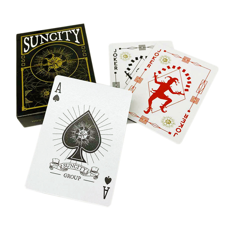 Factory custom original design cool black poker cards customized printing luxury gold foil poker playing cards