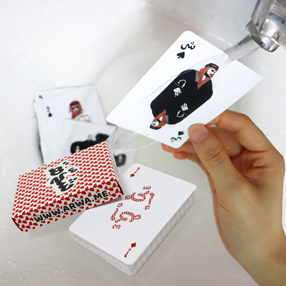 Factory Printed 100% PVC material Waterproof playing cards Arabic Language game card factory custom plastic playing card