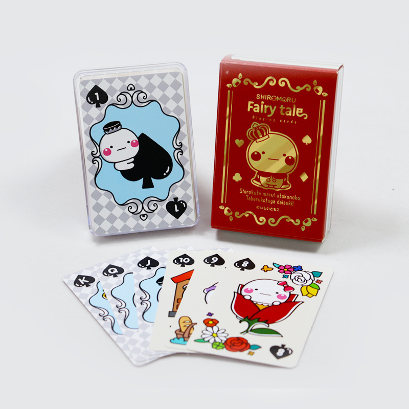 Printed playing cards custom limited edition advertising poker deck cartoon playing card manufacture plastic transparent box