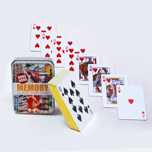 Custom Logo Printing Durable Classical recreation show playing cards Luxury plastic Gold Edge Poker Playing Cards With Tin Box