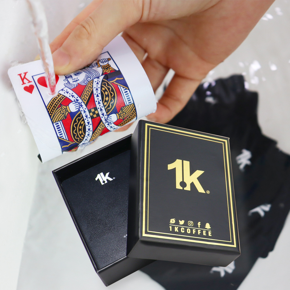 Print Advertising Casino Grade Germany black core paper poker durable playing cards custom LOGO Poker Cards